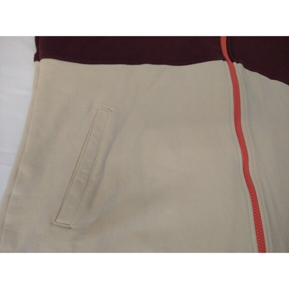 Maven Thread Full Zip Track Jacket Ponte Knit Size XXL Colorblock Burgundy Cream - Picture 6 of 16